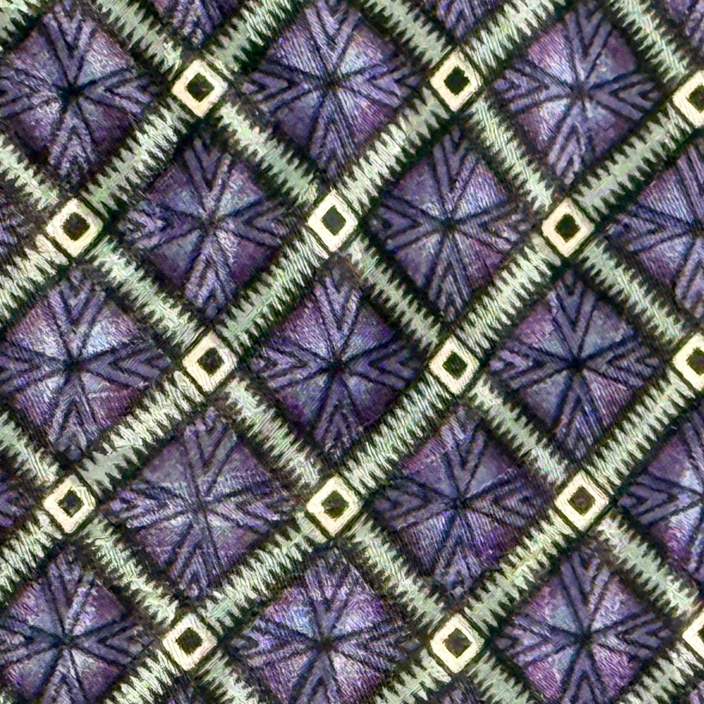 Vintage Adolfo Couture Purple Geometric 100% Silk Necktie Men's Classic Tie - Picture 3 of 9